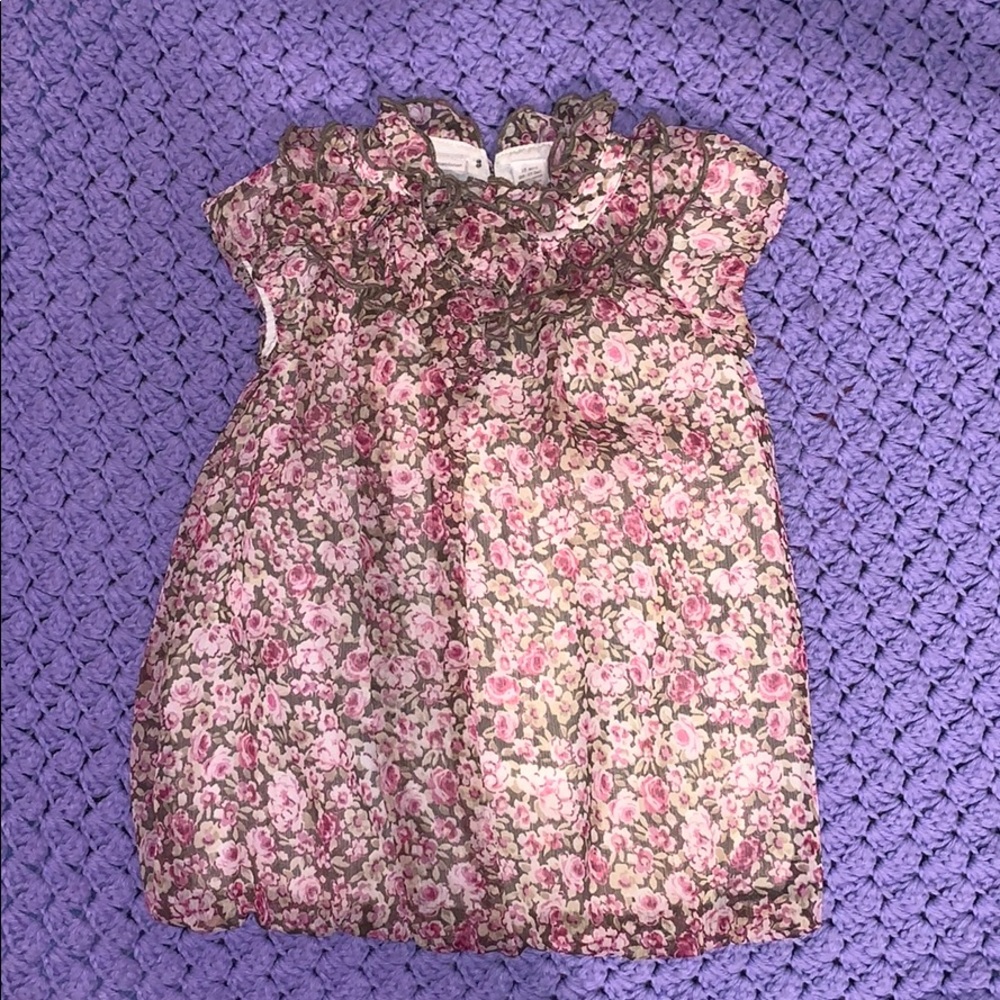 Darling brown w/ pink flower dress with panty